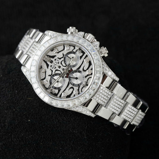 Rolex Daytona Eye Of The Tiger Replica Watch Diamonds Moissanite Hong Kong 40mm