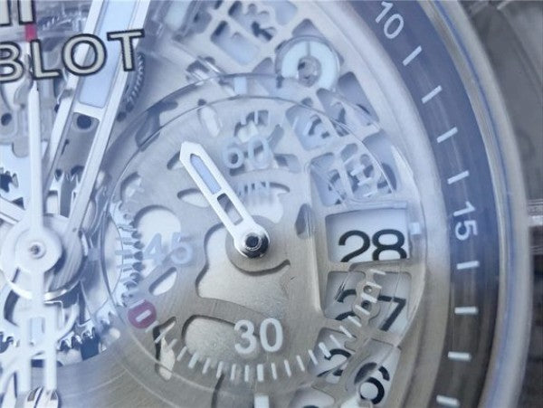 Replica Hublot Big Bang Unico Sapphire Plastic Case Skeleton Dial White Rubber Strap Jap Quartz