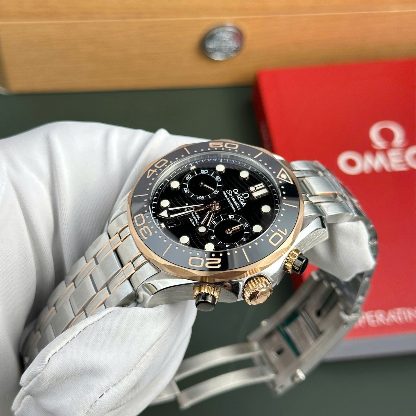 Omega Seamaster Diver 300M Chronograph Replica Watches Black Dial N1 Factory 44mm