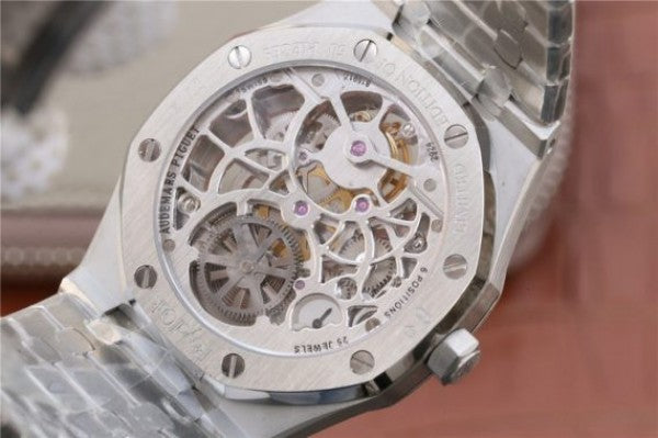 Replica Audemars Piguet Royal Oak Tourbillon Extra-Thin Openworked SS Skeleton Dial SS Bracelet