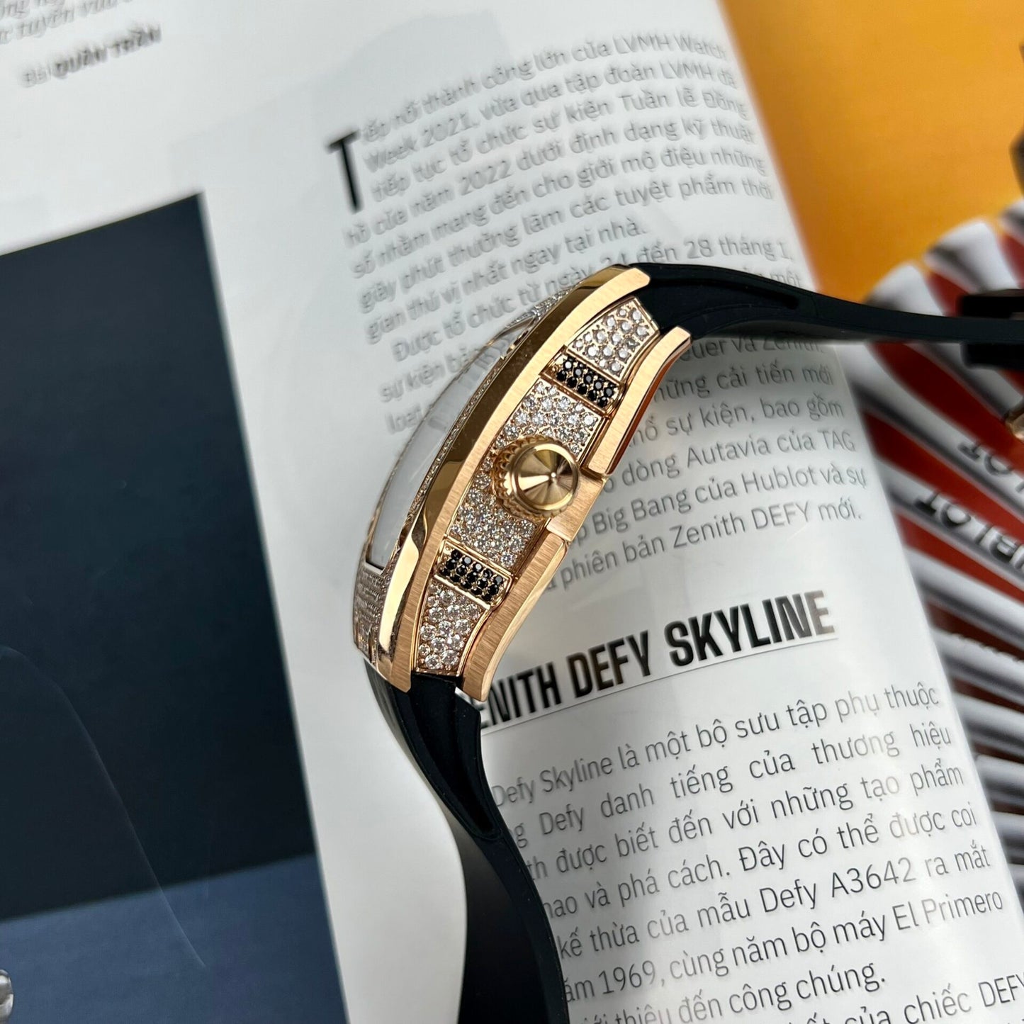 Richard Mille RM007 Replica 1:1 Watch Rose Gold With Full Stone 36mm