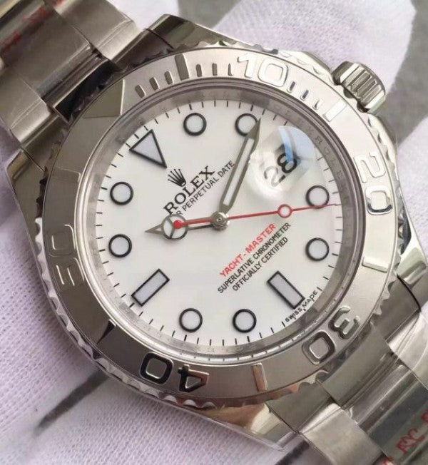 Replica Rolex Yacht-Master 116622 Noob White Dial on SS Bracelet A2824