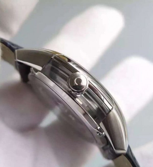 Replica Omega V6F De Ville Hour Vision Co-Axial 41mm SS White Dial Brown Leather Strap A8500