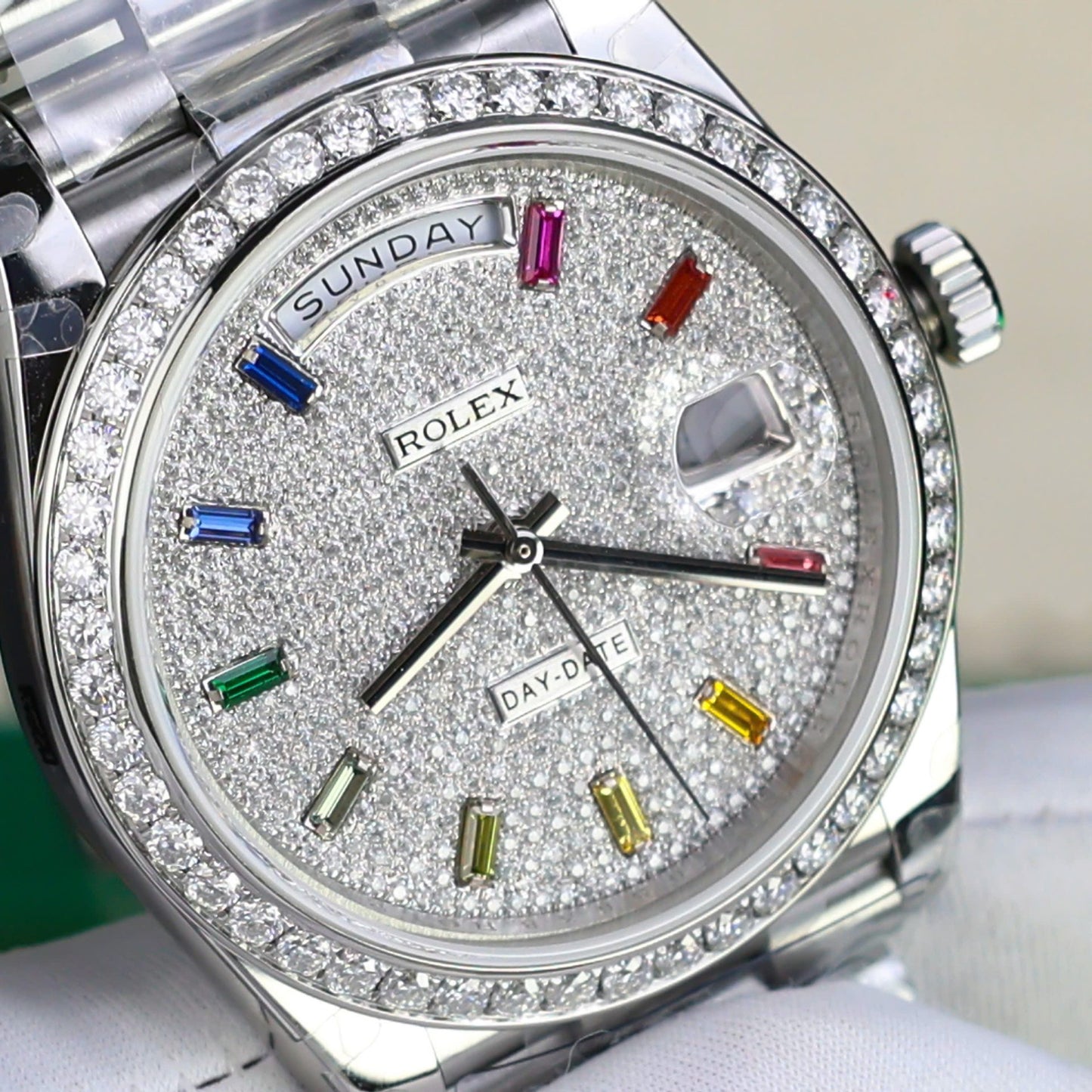 Rolex Day-Date Best Copies Watch Custom Diamonds Moissanite GM Factory 40mm