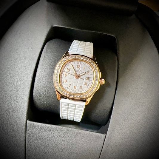 Patek Philippe Aquanaut 5072R Replica Watch White Rubber Strap PPF 35.6mm