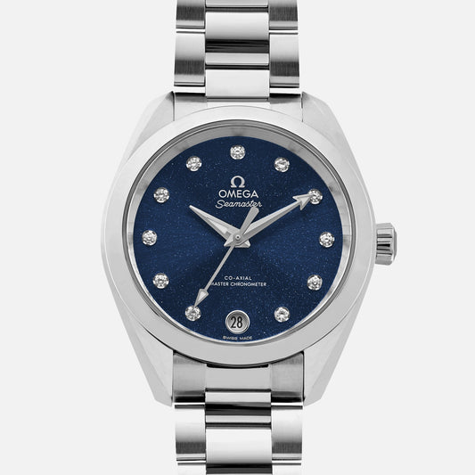 Seamaster Aqua Terra 150M Co-Axial Master Chronometer 34mm Blue Dial With Diamonds(1:1 replica)