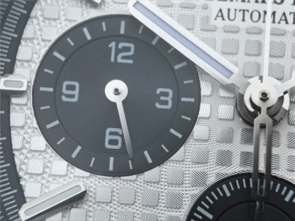 Replica Audemars Piguet Royal Oak Chronograph SS JHF White/Black Dial SS Bracelet A7750
