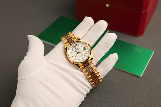 Rolex Day-Date Replica Watch Dial Mother Of Pearl Custom Gold Wrapped 36mm