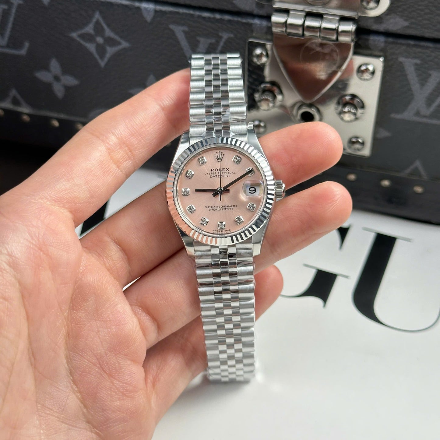 Rolex DateJust Replica Watch Dial Pink Jubilee Strap THB Factory 31mm
