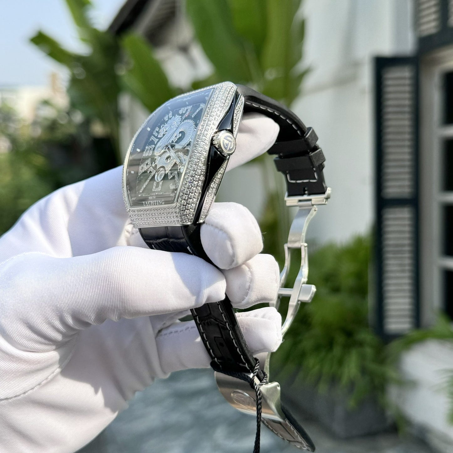 Franck Muller Replica 11 Watch V45 Green Dragon Dial With Stone  45mm