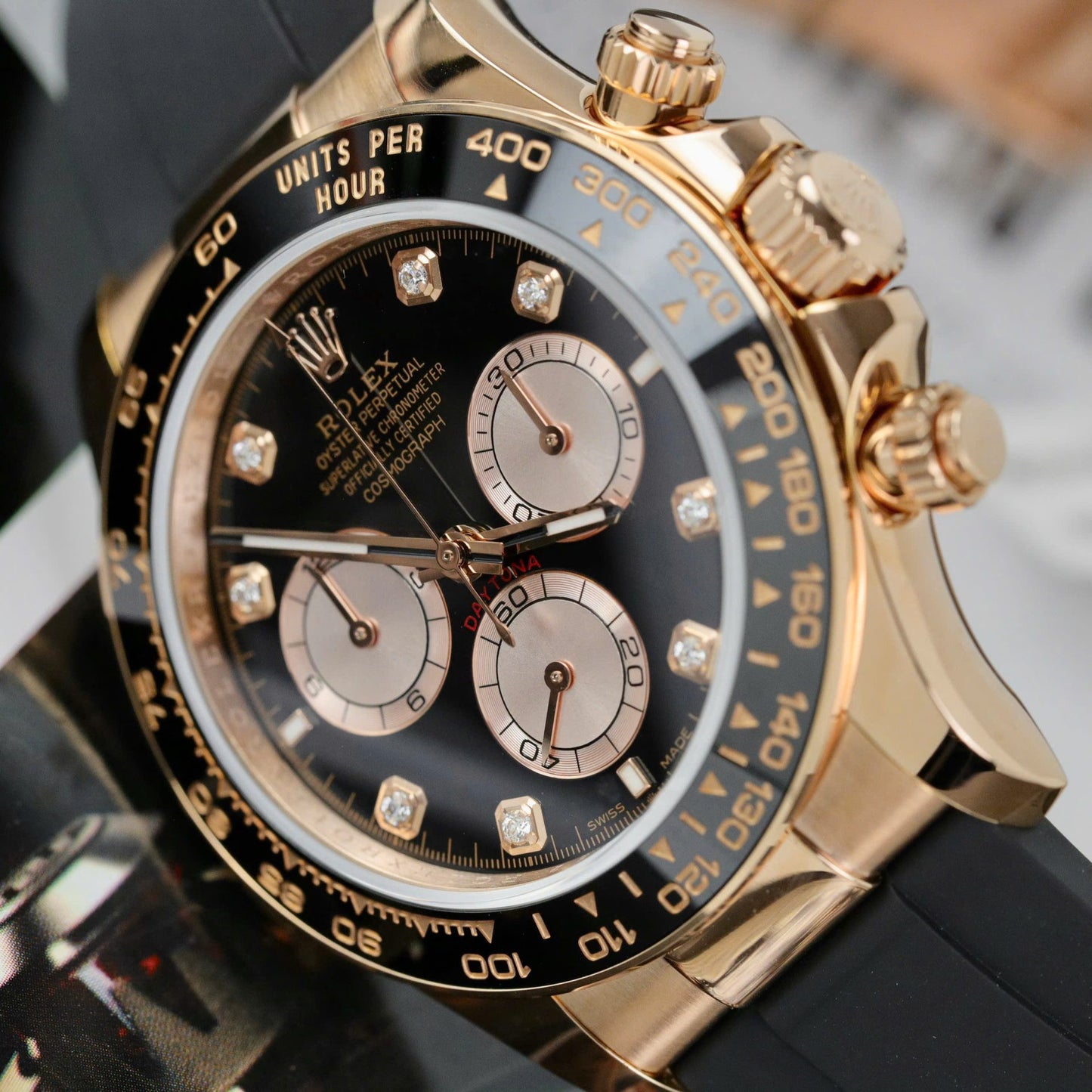 Rolex Daytona 126515 Dial Black Replica Watch Weight 163Gram Custom Gold Wrapped 40mm