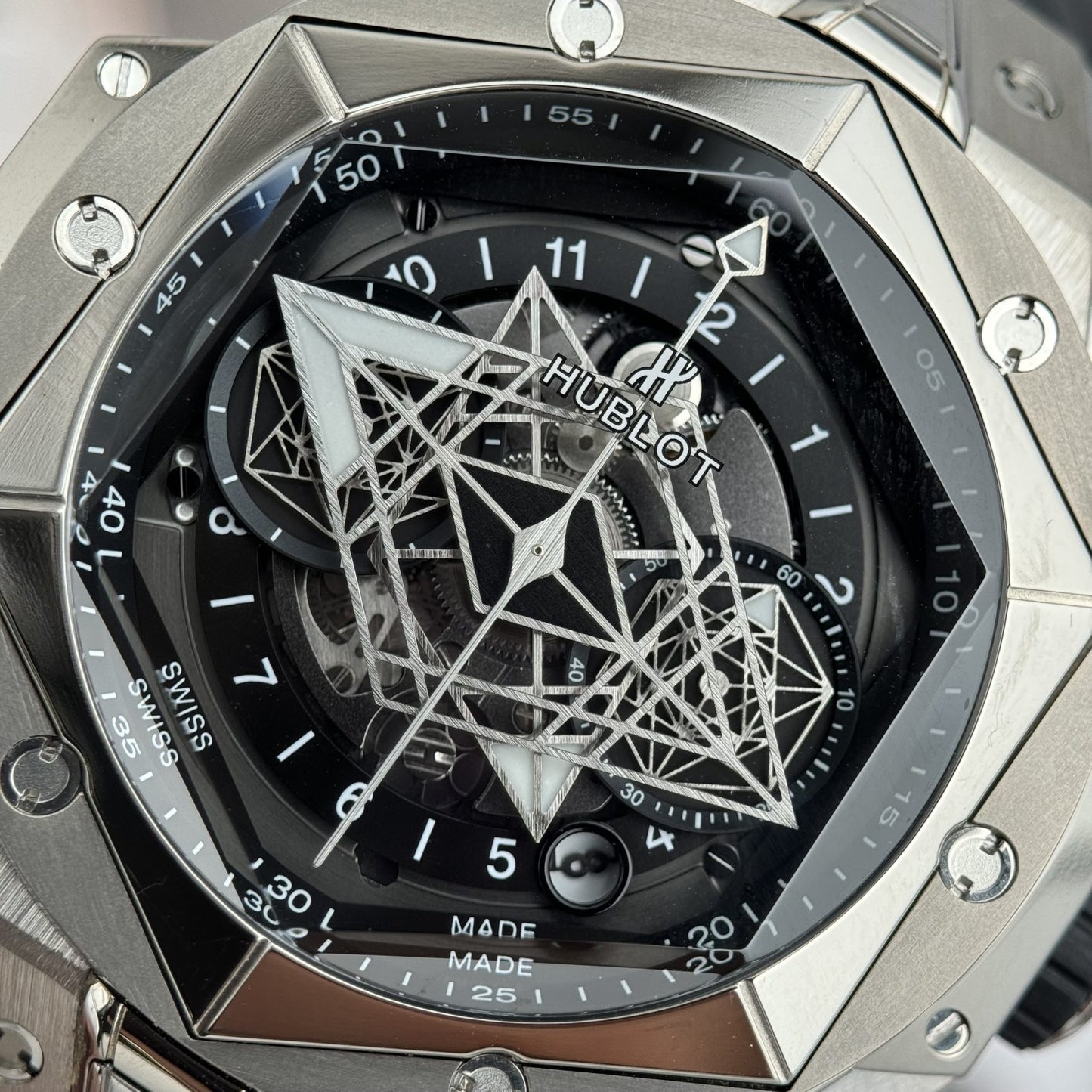 Hublot Replica Watch Big Bang Sang Bleu II Titanium Black Dial BBF 45mm
