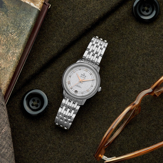 De Ville Prestige Co-Axial 32.7mm Silver-Opaline Dial With Diamonds(1:1 replica)