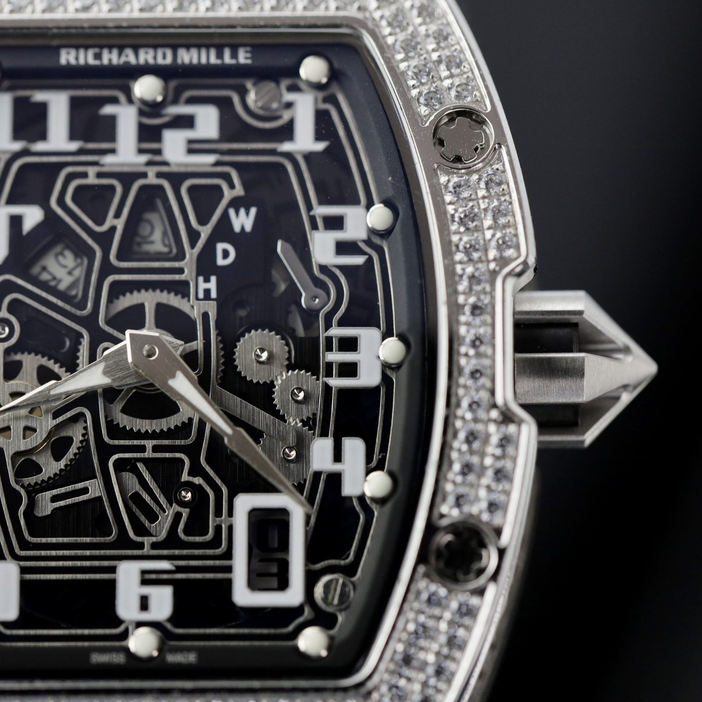 Richard Mille Replica 1:1 Watch RM67 Black Face With Stone Automatic Mechanical 40mm