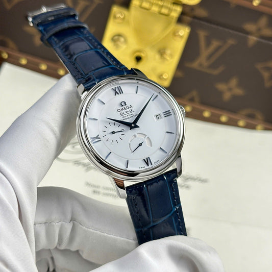 Omega Replica Watch De Ville Prestige Power Reserve White Dial 39.5mm