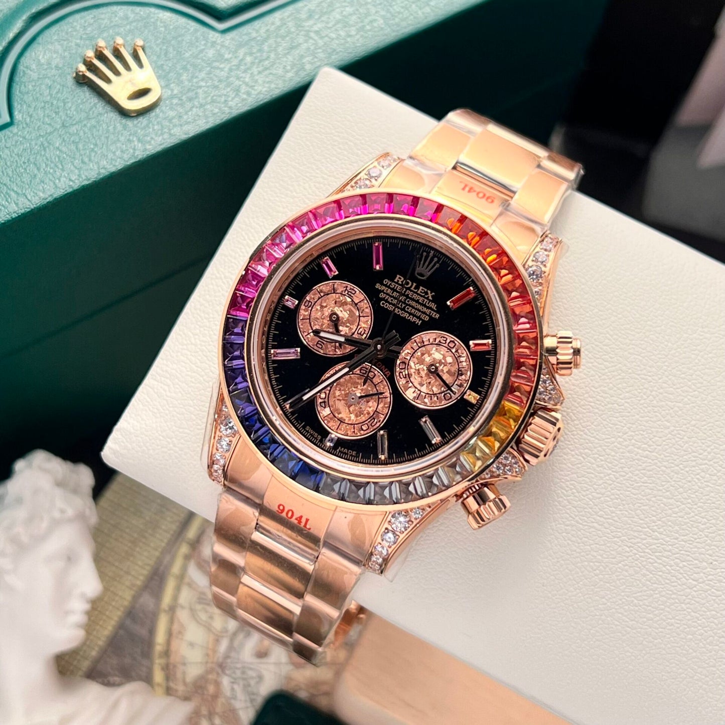 Rolex Best Replica Watch Cosmograph Daytona 116595RBOW Black Dial Noob Factory 40mm