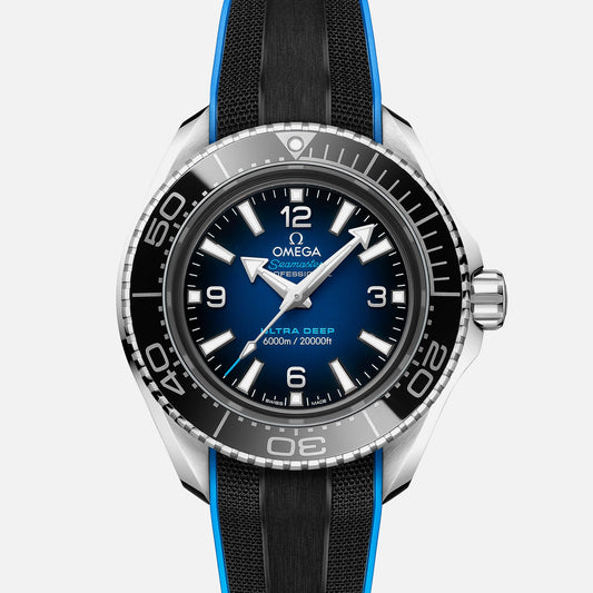 Seamaster Planet Ocean Ultra Deep Professional 6000M Co-Axial Master Chronometer 45.5mm Blue Dial On Rubber Strap(1:1 replica)
