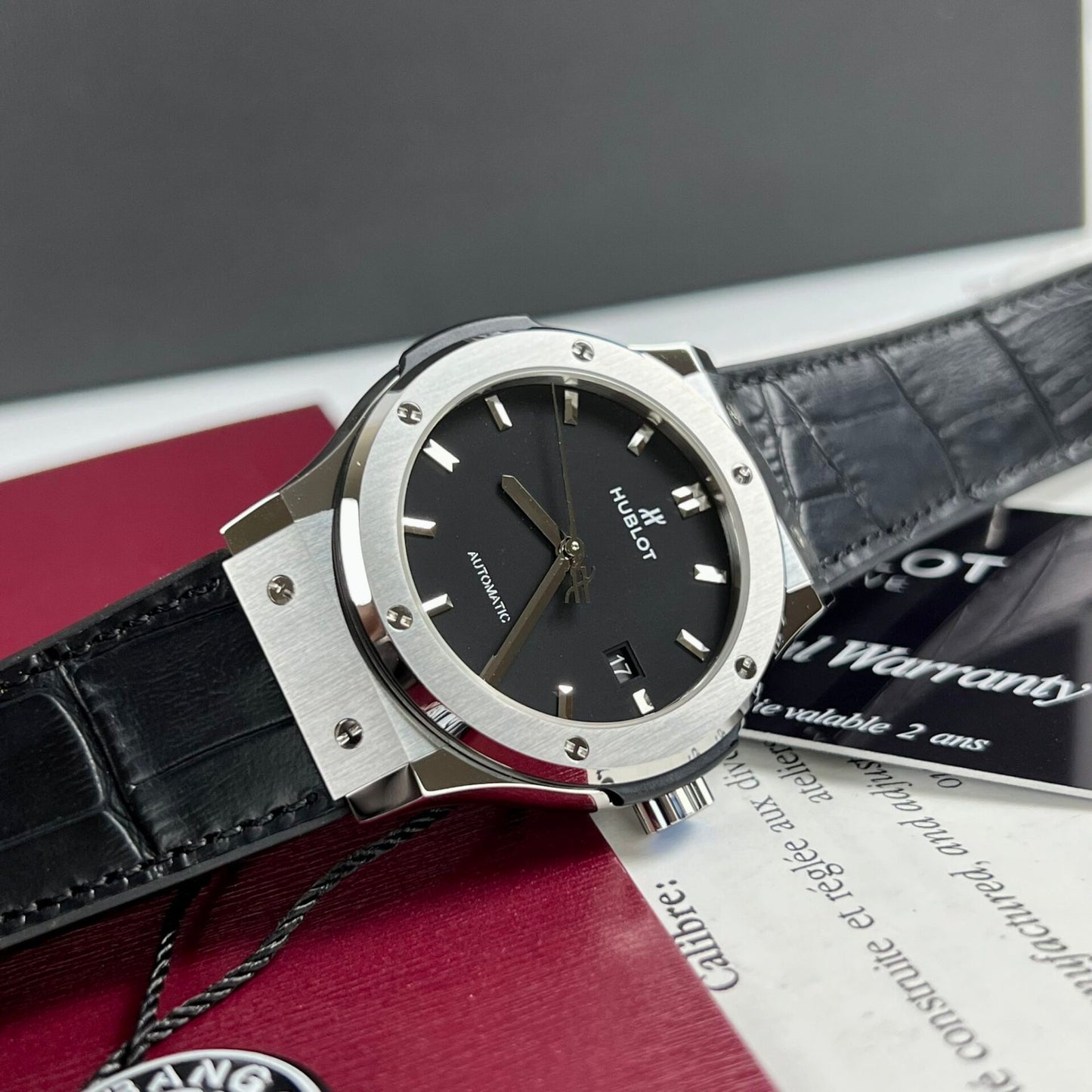 Hublot Replica Watch Classic Fusion Titanium Black Dial JJF Factory 42mm