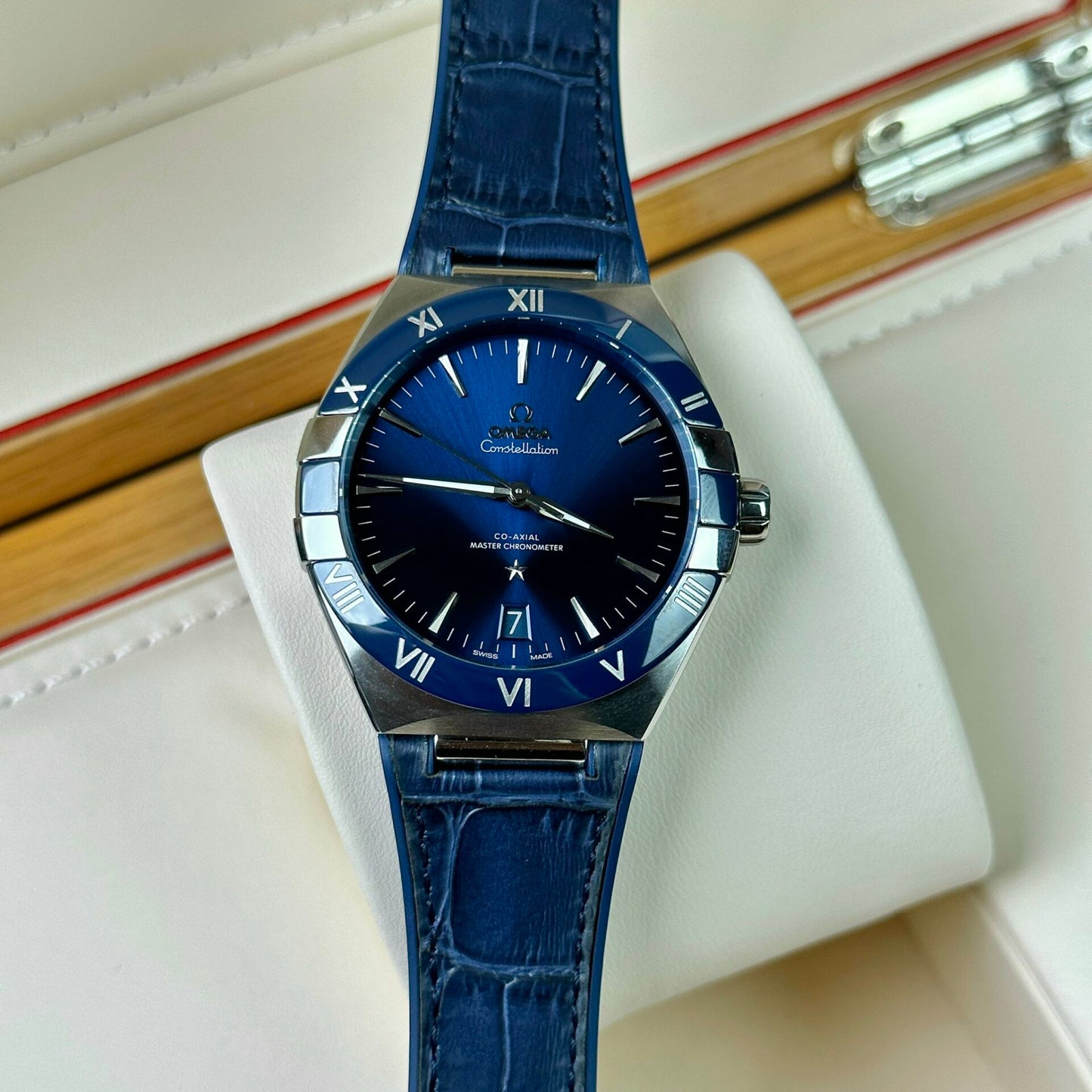 Omega Replica 1:1 Watch Constellation Blue Leather Strap VS Factory 41mm