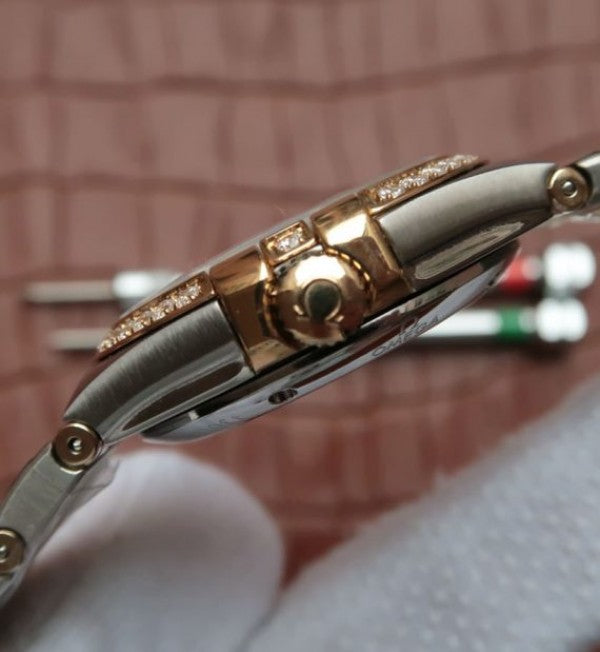 Replica Omega V6 Constellation 123.20.35 Diamonds Bezel White Dial