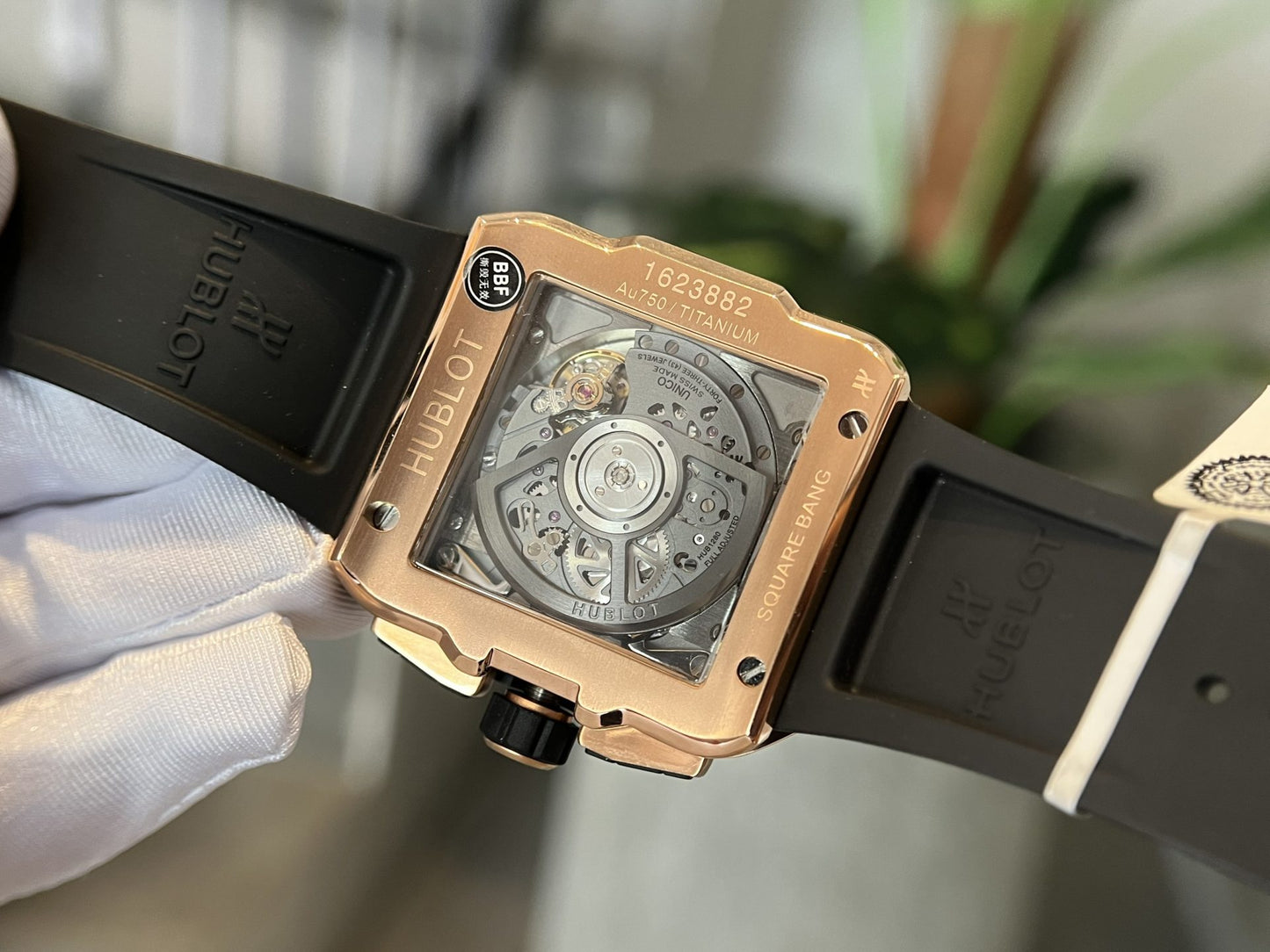 Hublot Best Replica Watch Square Bang King Gold Custom Moissanite Diamonds BBF 42mm
