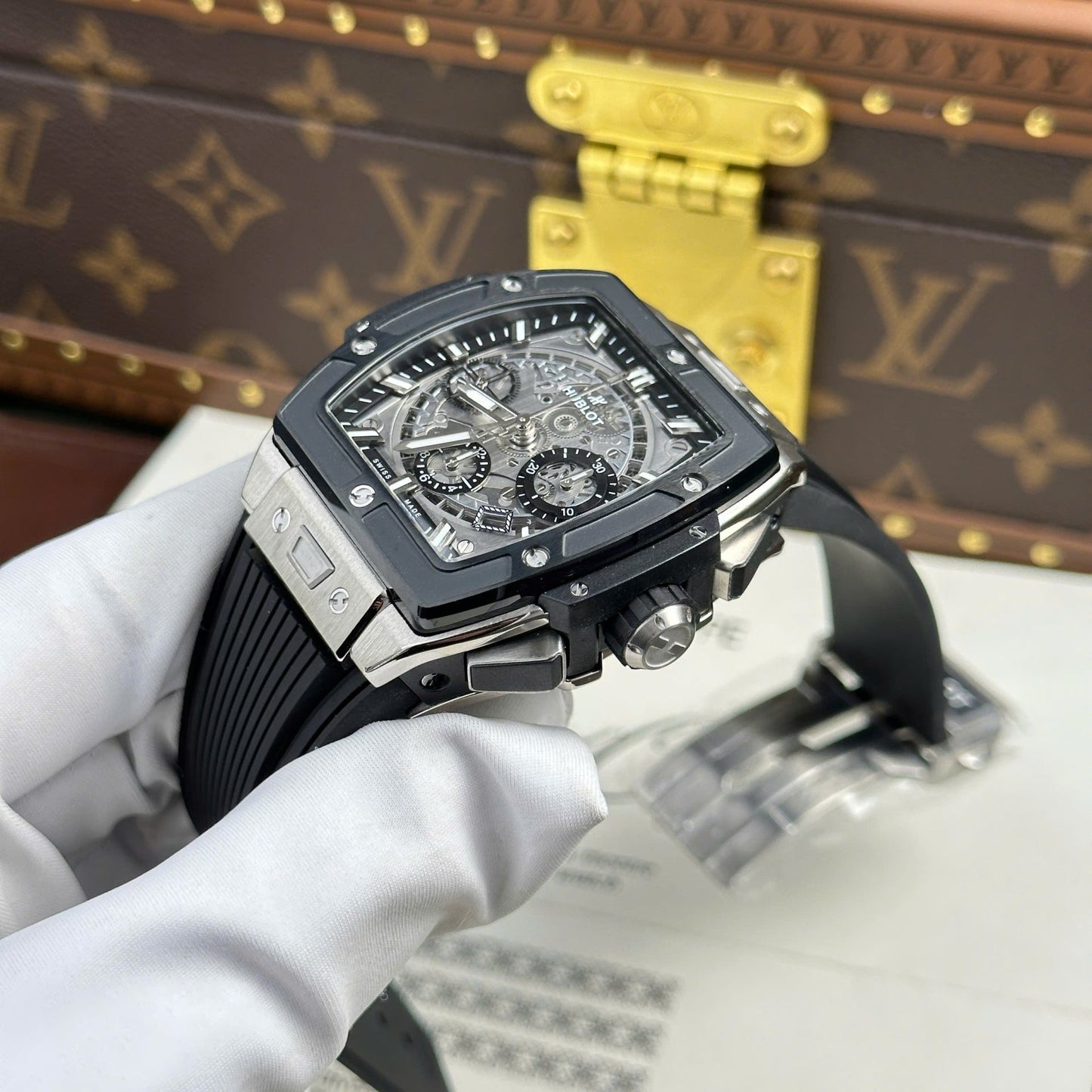 Hublot Spirit Of Big Bang Titanium Replica Watches Bezel Black BBF Factory 42mm