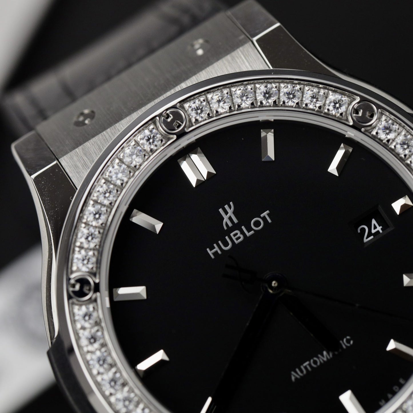 Hublot Replica 11 Watch Classic Fusion Face Black Moissanite Diamond APS Factory 42mm