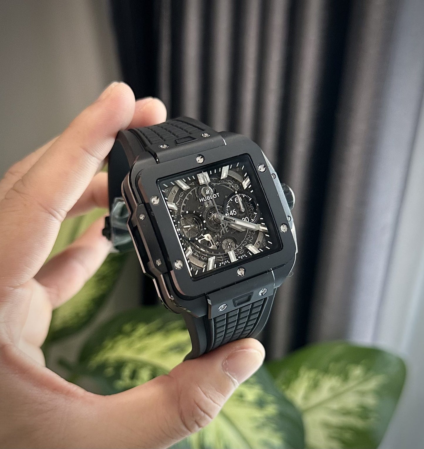 Hublot Replica Watch Square Bang Unico Ceramic Black BBF Factory 42mm