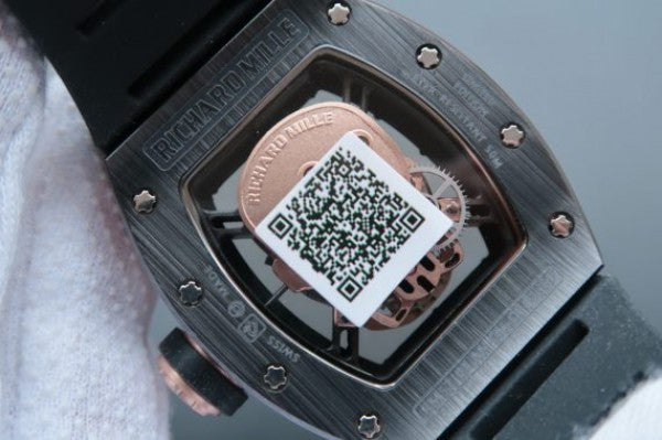 Replica Richard Mille RM052 Black Ceramic Gold Skull Dial Black Rubber Strap MIYOTA8215