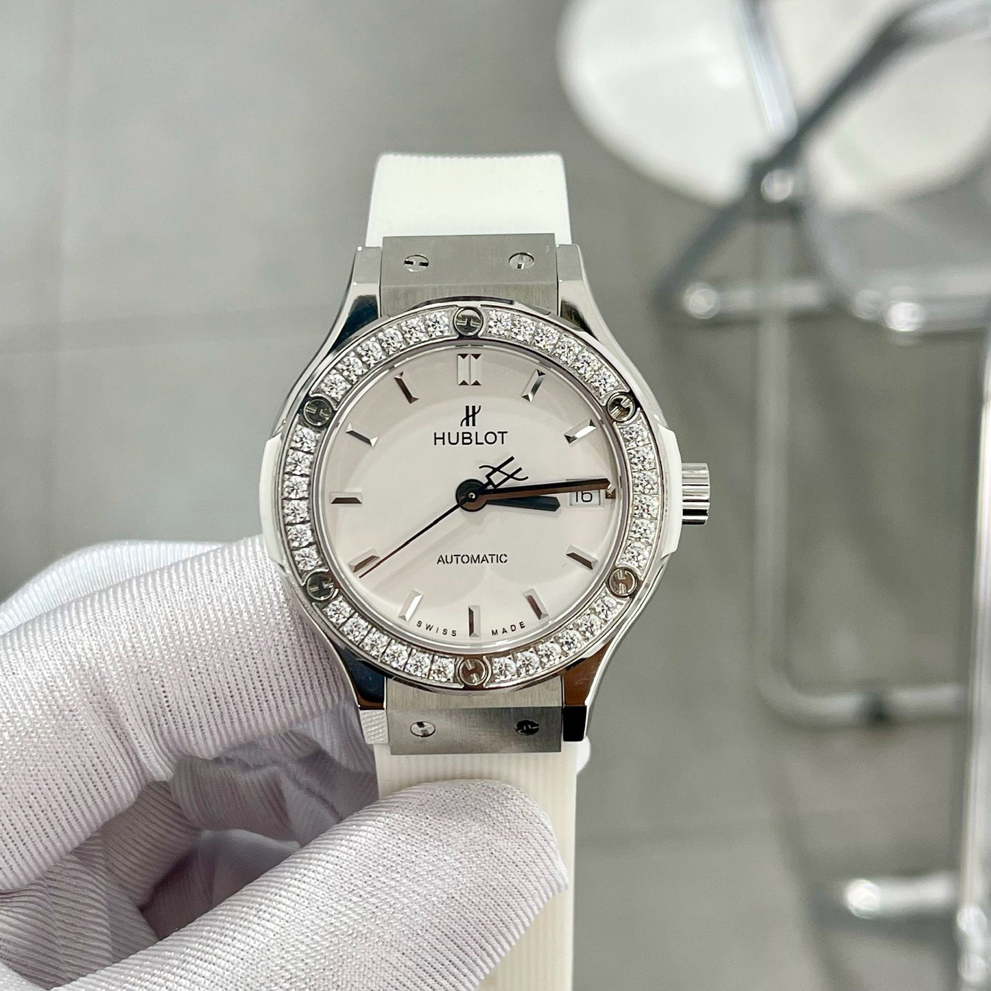 Hublot Classic Fusion White Rubber Strap Replica Watch Swiss Movement 38mm