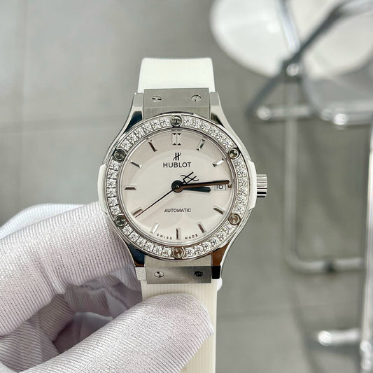 Hublot Classic Fusion White Rubber Strap Replica Watch Swiss Movement 38mm