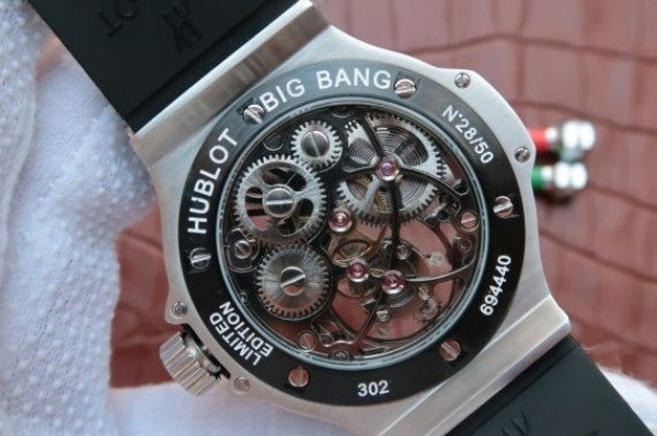 Replica Hublot Big Bang Ceramic Bezel Skeleton Tourbillon SS