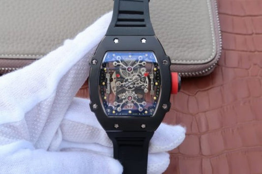 Replica Richard Mille RM027 PVD Skeleton Dial Black Rubber Strap 6T51