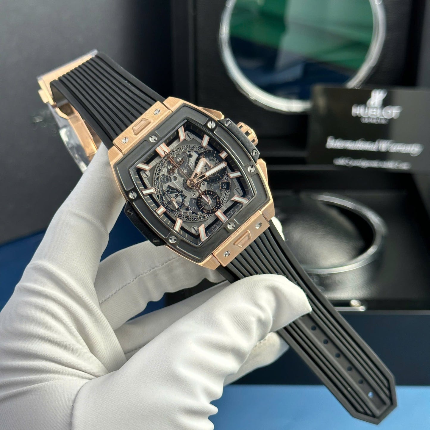 Hublot Spirit Of Big Bang King Gold Replica Watch Rubber Strap 42mm
