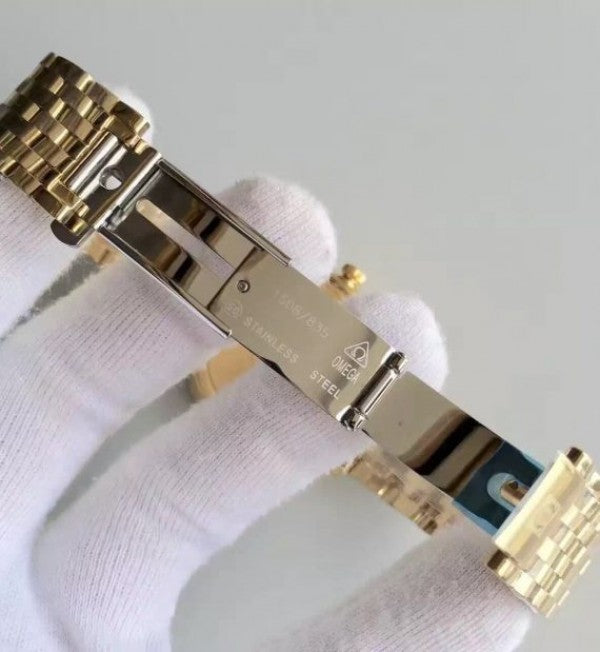 Replica Omega MK De Ville 39.5mm White Dial YG Case SS Bracelet A2824