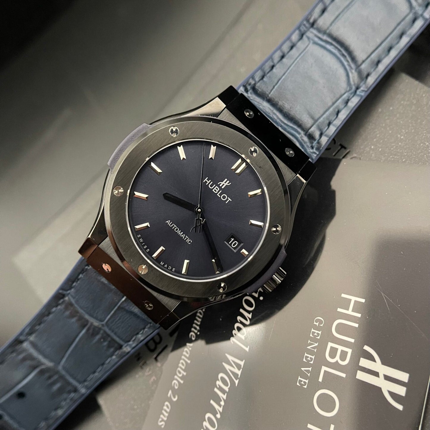 Hublot Replica 1:1 Watch Classic Fusion Blue Dial Black Case HB Factory 42mm