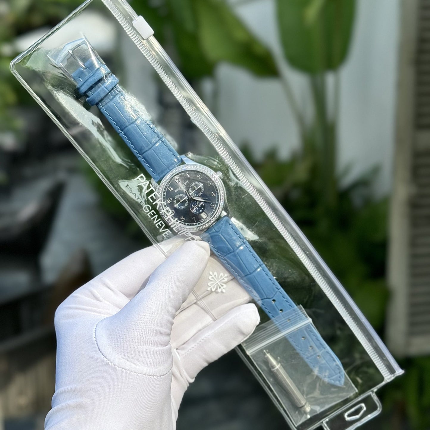 Patek Philippe Replica Watches Complications 4947G Blue Dial Leather Strap 38mm