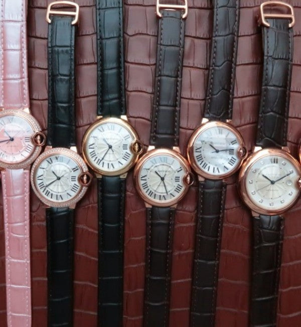 Replica Cartier JF Ballon Bleu 42mm RG White Dial Leather Strap MIYOTA9015