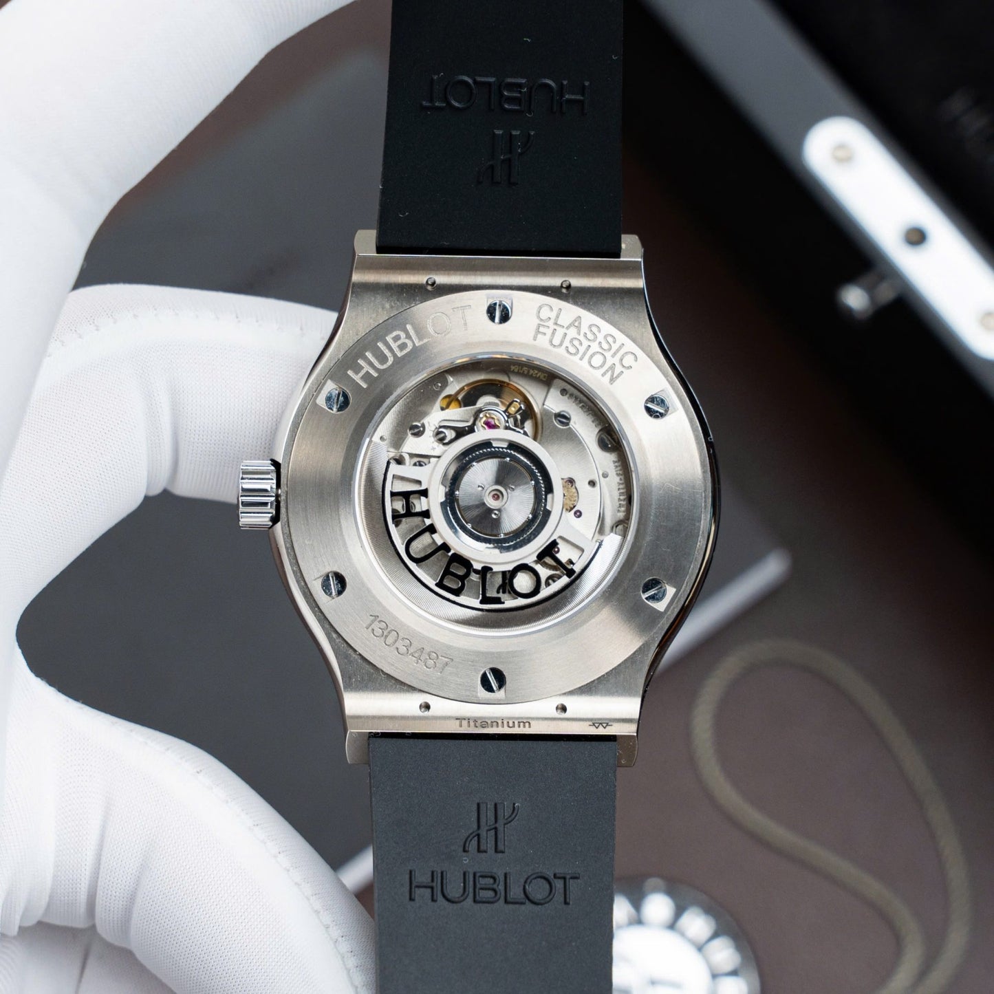 Hublot Classic Fusion Titanium Gray Dial Replica Watches Movement SW300 Rubber Strap 42mm