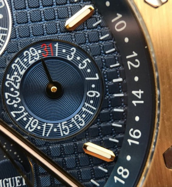 Replica Audemars Piguet JF Royal Oak 41mm 26574 YG Blue Dial Leather Strap A5134