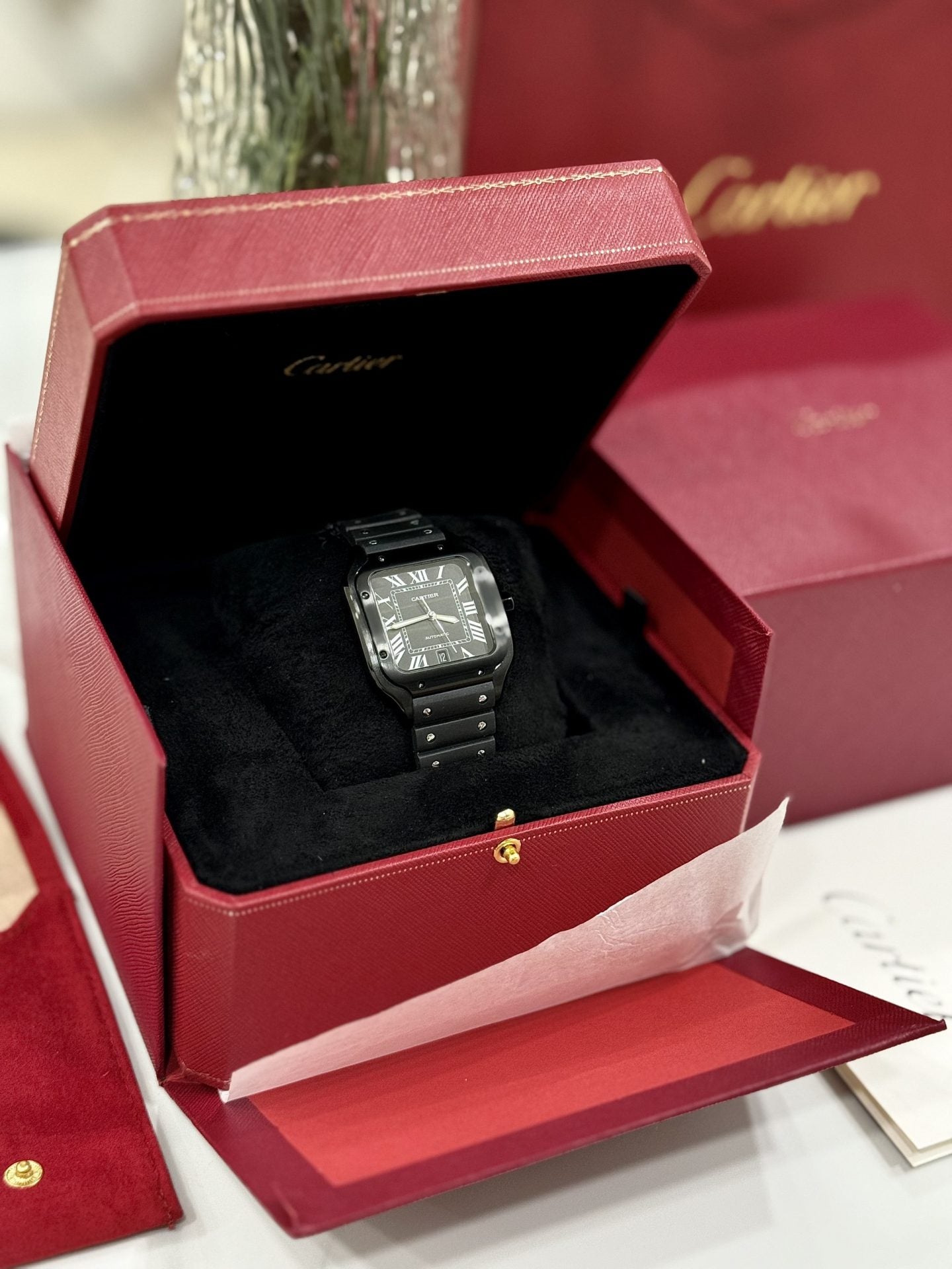 Cartier Replica Watch Santos WSSA0039 Black Rubber Strap BV Factory 39.8mm