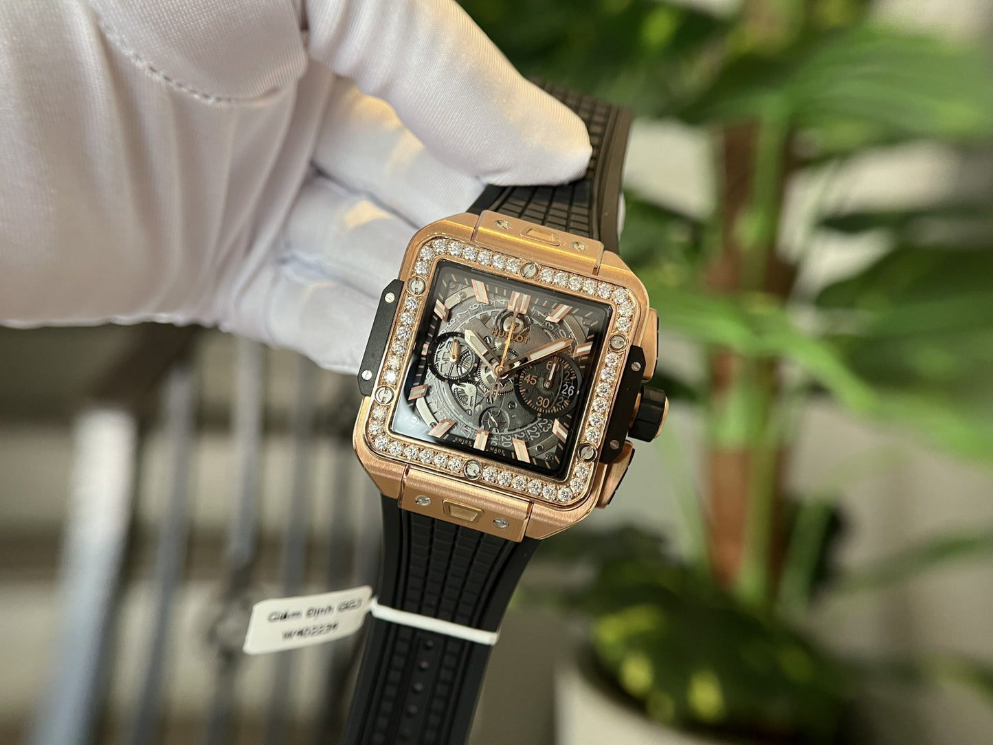 Hublot Best Replica Watch Square Bang King Gold Custom Moissanite Diamonds BBF 42mm