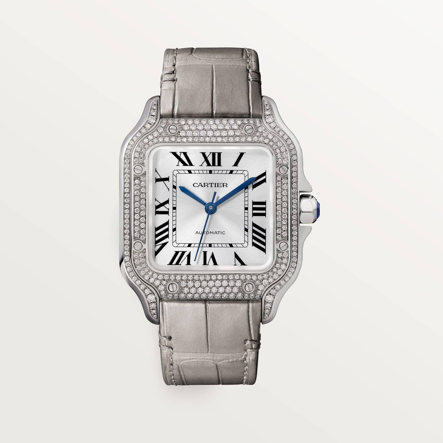 fake cartier watch Santos medium model Manufacture mechanical movement with automatic winding caliber 1847(1:1 replica)