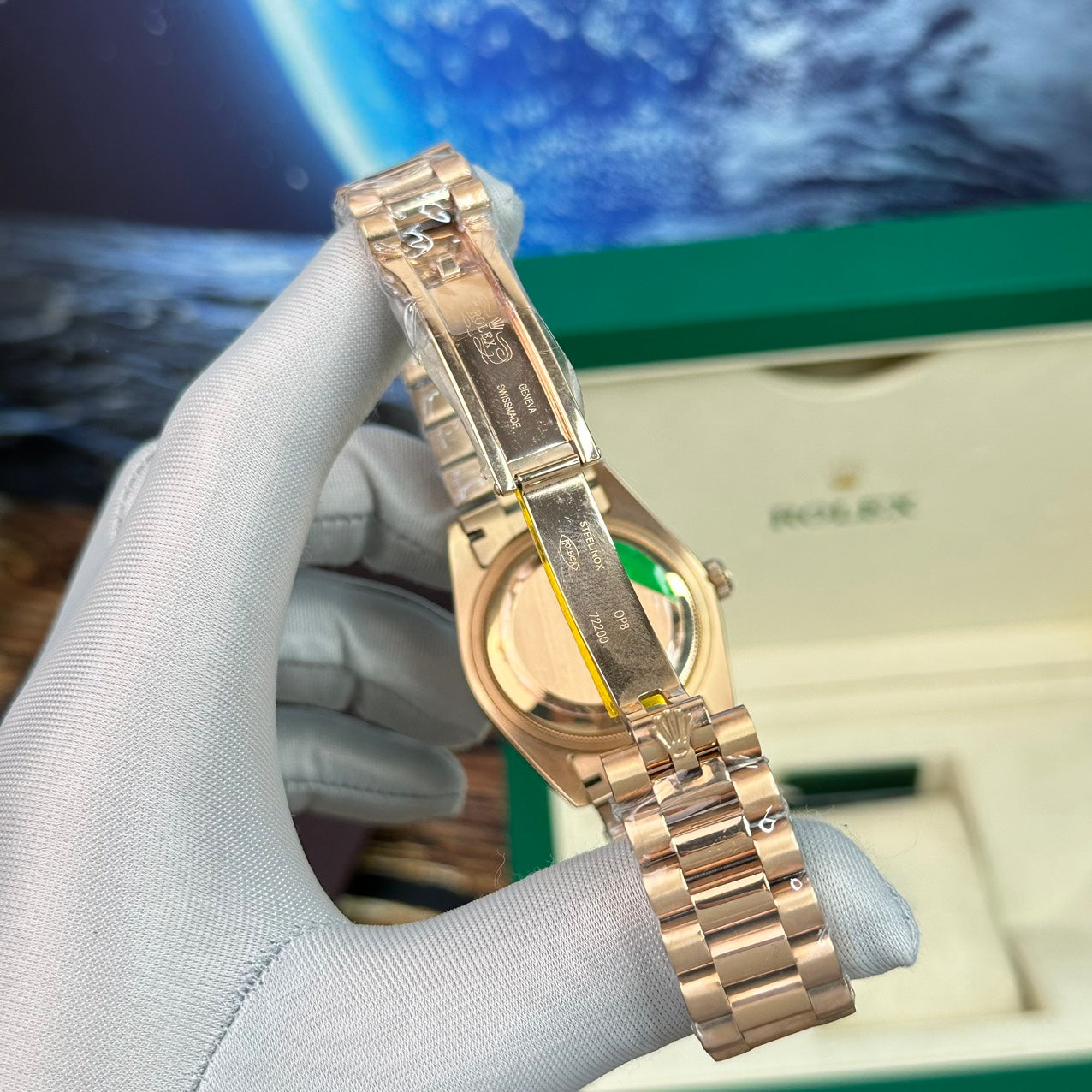 Rolex Fake Watch Day-Date Rose Gold Lava Dial BP Factory 40mm