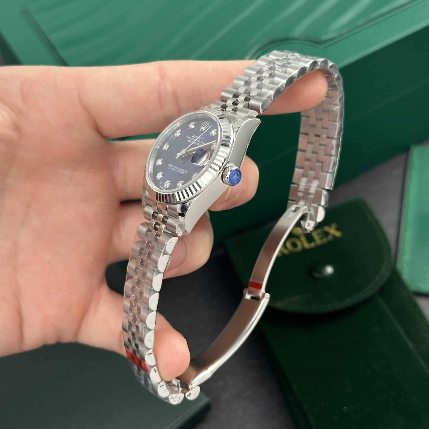 Rolex Clone Watch DateJust Womens Dial Blue 31mm