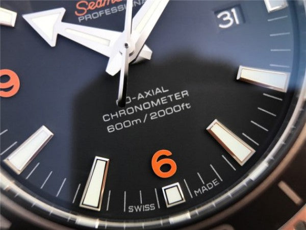 Replica Omega Planet Ocean Professional Ceramic Bezel 45mm OMF Orange Marker SS Bracelet A8500