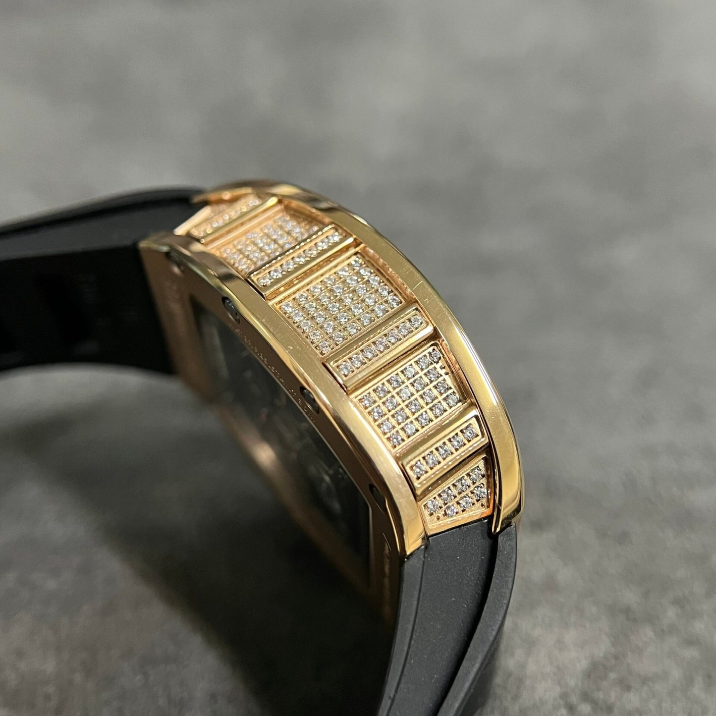 Richard Mille Replica Watch RM57-02 Falcon With Diamonds Bezel Rose Gold Case 42mm