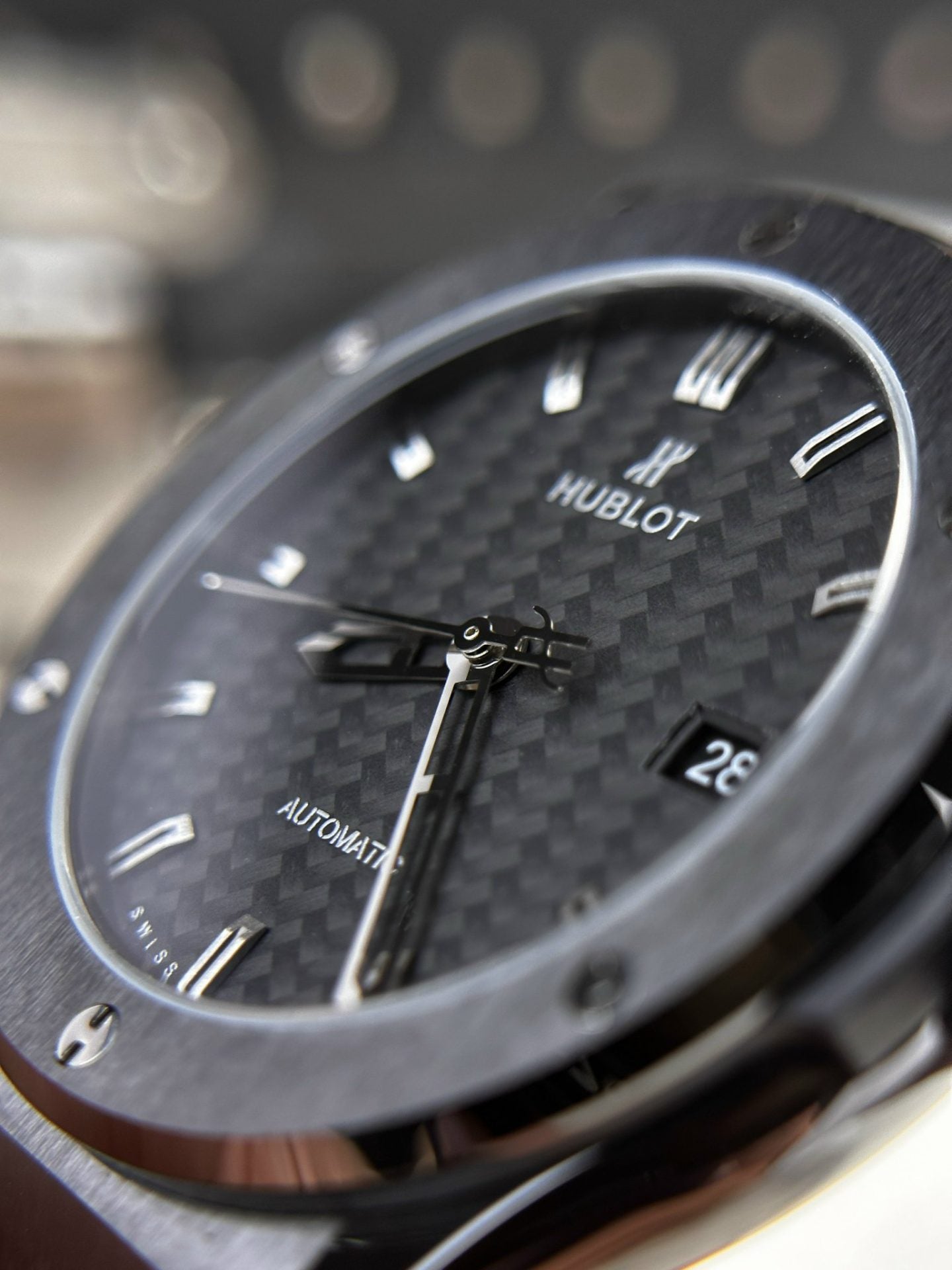 Hublot Classic Fusion Replica Watch Refined Ceramic Carbon Dial 42mm