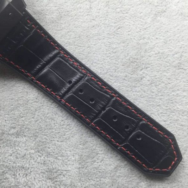Replica Hublot Big Bang King Power 48mm PVD Black Dial Red Hands Gummy Strap A7750