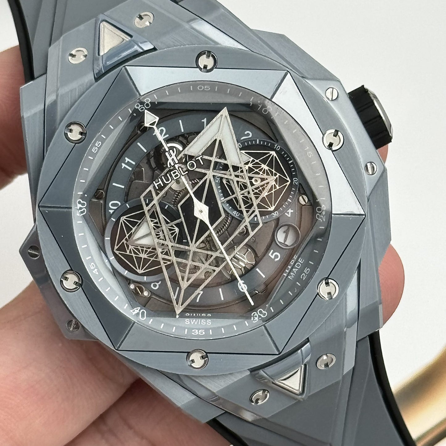 Hublot Best Replica Watch Big Bang Sang Bleu II Gray Ceramic BBF 45mm